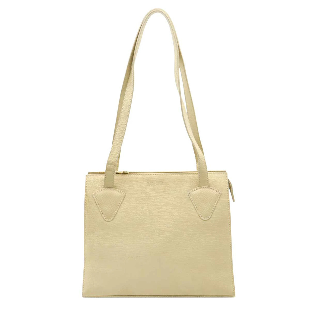 Loewe Tote Bag Shoulder Hobo Leather Beige Cream
